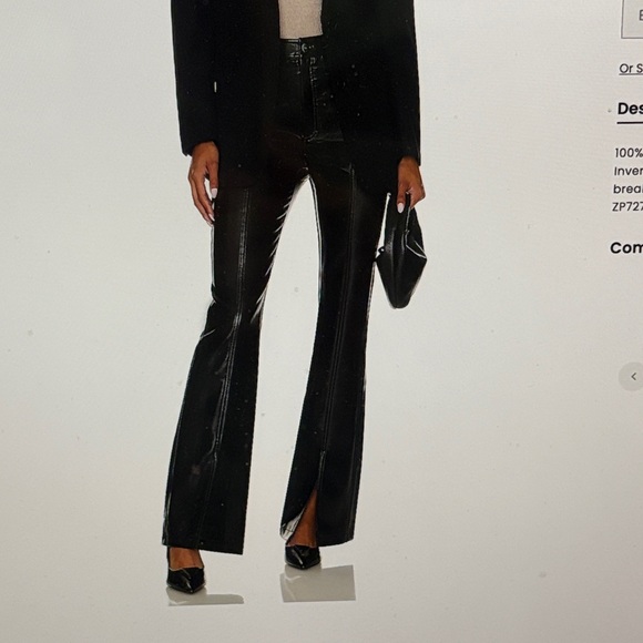 Cinq a Sept "Shania" black faux leather pants size 16 - Picture 1 of 11
